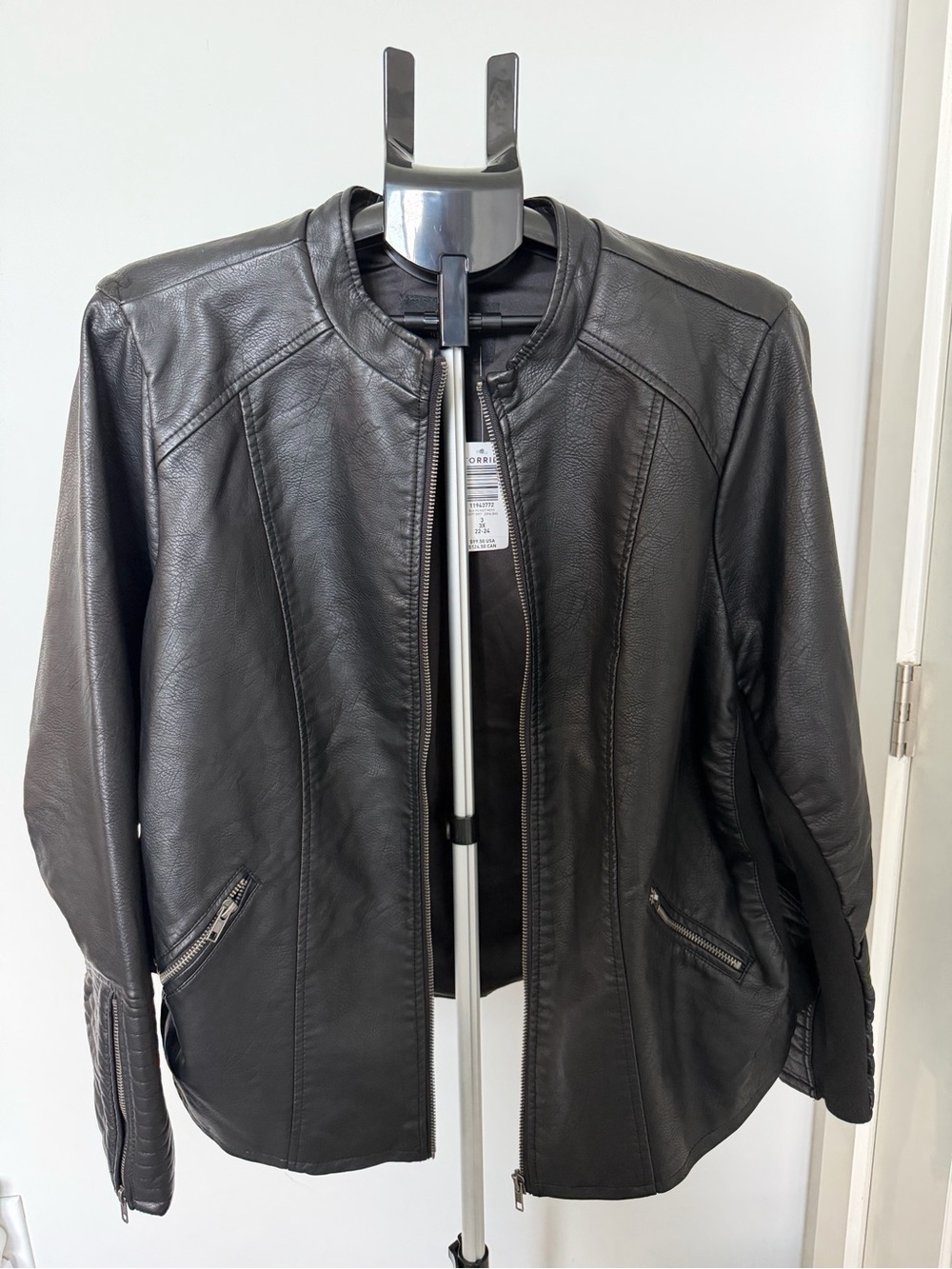 Torrid Women’s Faux Leather Collarless Moto Jacket